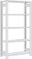 Preview: BERT-Lagerregal Grundfeld HxBxT 2000x875x300 mm Stecksystem Stahlblech verzinkt 5 Fachböden 250 kg Fachlast
