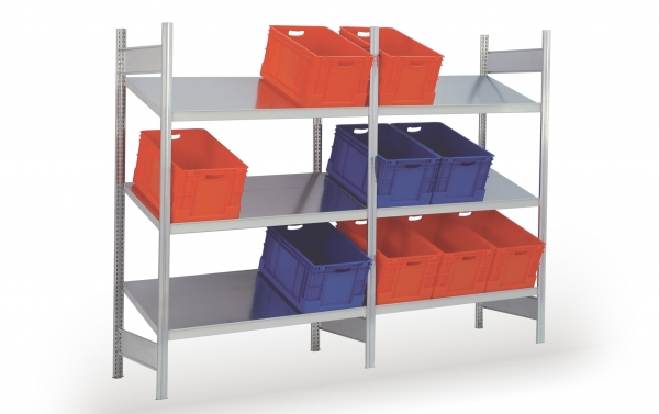 BERT-Schrägbodenregal Anbaufeld HxBxT 2000x1285x600 mm Stecksystem verzinkt