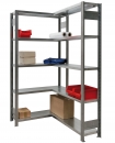 BERT-Eckregal HxBxT 2000x1005x500x1005 mm Stecksystem verzinkt mit 5 Ebenen
